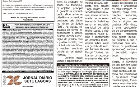 Jornal Diário Sete Lagoas de sexta-feira dia 13 de dezembro de 2024