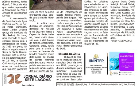 Jornal Diário Sete Lagoas de terça-feira dia 25 de março de 2025