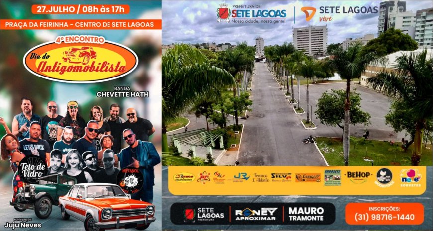 Prefeitura de Sete Lagoas apoia 4º Encontro do Dia do Antigomobilista neste domingo