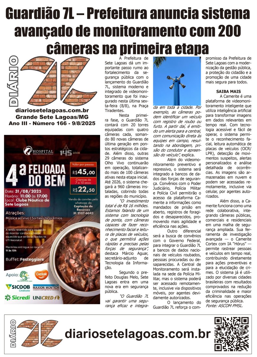 Jornal Diário Sete Lagoas de sábado dia 9 de agosto de 2025