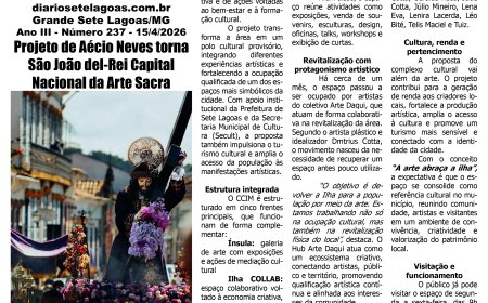 Jornal Diário Sete Lagoas de quarta-feira dia 15 de abril de 2026