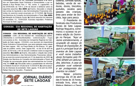Jornal Diário Sete Lagoas de sexta-feira dia 17 de abril de 2026