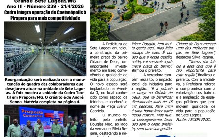 Jornal Diário Sete Lagoas de terça-feira dia 21 de abril de 2026
