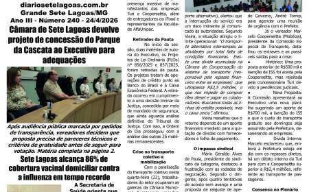 Jornal Diário Sete Lagoas de sexta-feira dia 24 de abril de 2026