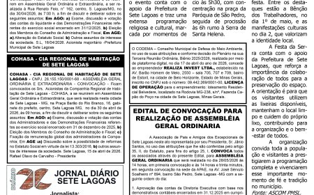 Jornal Diário Sete Lagoas de sexta-feira dia 24 de abril de 2026