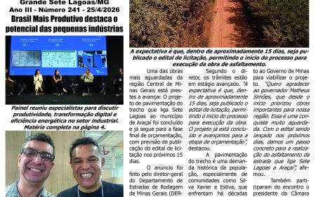 Jornal Diário Sete Lagoas de sábado dia 25 de abril de 2026