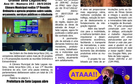 Jornal Diário Sete Lagoas de quinta-feira dia 28 de maio de 2026