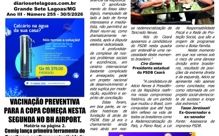 Jornal Diário Sete Lagoas de sábado dia 30 de maio de 2026