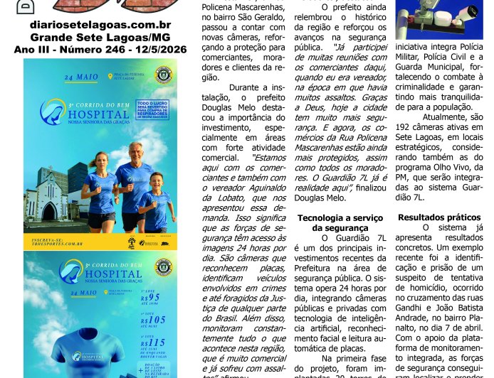 Jornal Diário Sete Lagoas de terça-feira dia 12 de maio de 2026