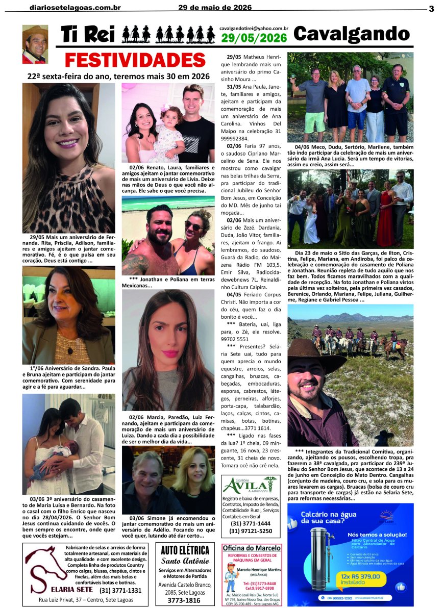 Jornal Diário Sete Lagoas de sexta-feira dia 29 de maio de 2026