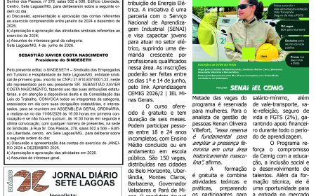 Jornal Diário Sete Lagoas de quinta-feira dia 4 de junho de 2026