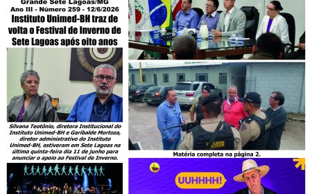 Jornal Diário Sete Lagoas de sexta-feira dia 12 de junho de 2026