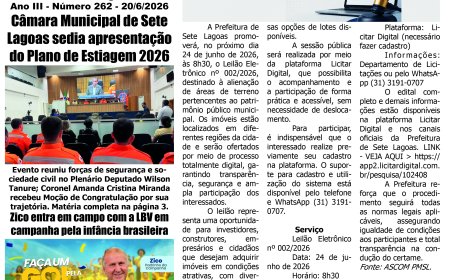 Jornal Diário Sete Lagoas de sábado dia 20 de junho de 2026