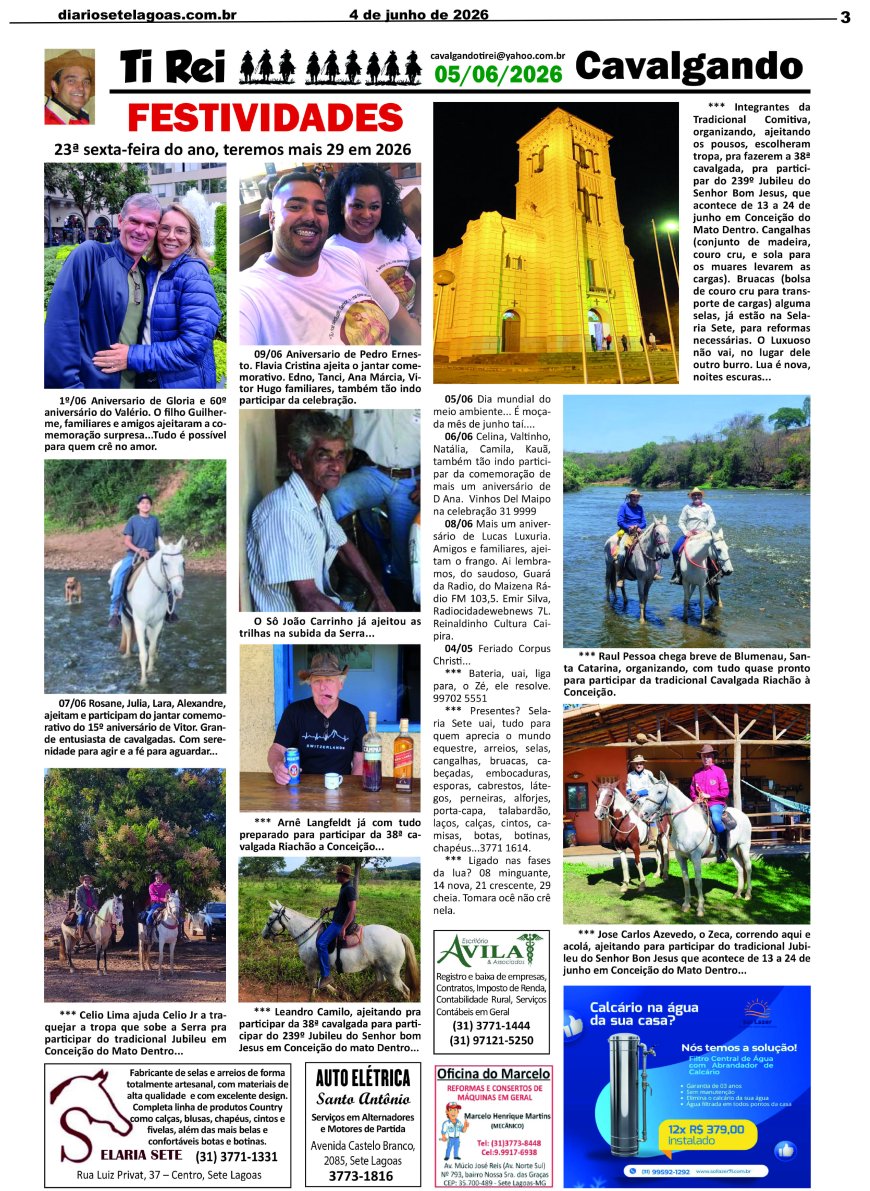 Jornal Diário Sete Lagoas de quinta-feira dia 4 de junho de 2026