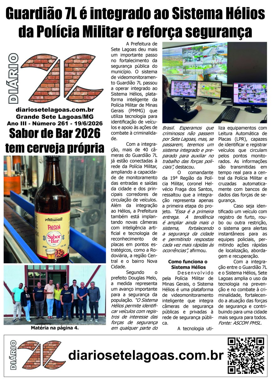 Jornal Diário Sete Lagoas de sexta-feira dia 19 de junho de 2026
