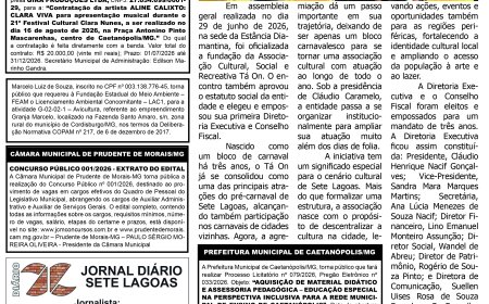 Jornal Diário Sete Lagoas de sexta-feira dia 3 de julho de 2026