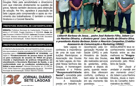 Jornal Diário Sete Lagoas de sábado dia 4 de julho de 2026