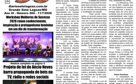 Jornal Diário Sete Lagoas de sábado dia 11 de julho de 2026