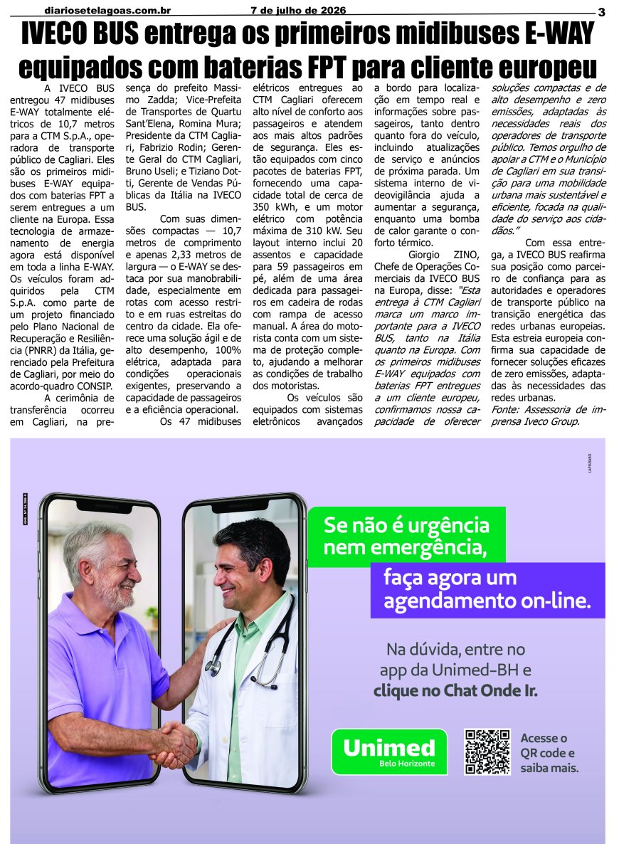 Jornal Diário Sete Lagoas de terça-feira dia 7 de julho de 2026