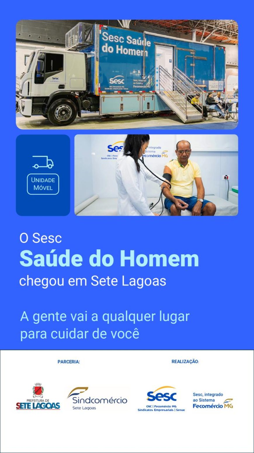 Sistema Fecomércio MG, por meio do Sesc em Minas, lança o Projeto Sesc Saúde do Homem